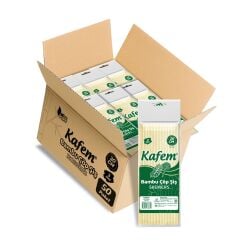 Kafem Bambu Çöp Şiş 20 cm 3 mm 100 Lü X 50 Paket