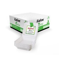 Kafem Ekolojik TekGöz Kapaklı Karton Tabak 25 li X 10 Paket (Koli)