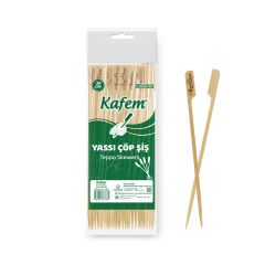 Kafem Yassı Çöp Şiş - Sunum Kürdanı 20 cm 50 Li x 10 Paket