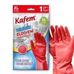 Kafem Temizlik Eldiveni (10-10,5) XLarge Kırmızı X 25 Paket (Kutu)