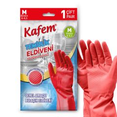Kafem Temizlik Eldiveni (8-8,5) Medium Kırmızı X 5 Paket