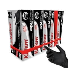 Kafem Siyah Çok Amaçlı Nitril Muayene Eldiveni M Beden 100 Lü X 5 Paket