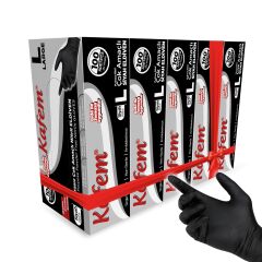 Kafem Siyah Çok Amaçlı Nitril Muayene Eldiveni L Beden 100 Adet X 5 Paket