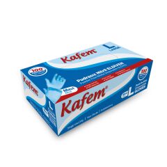 Kafem Mavi Nitril Eldiven Pudrasız (L) 100 Lü X 5 Paket