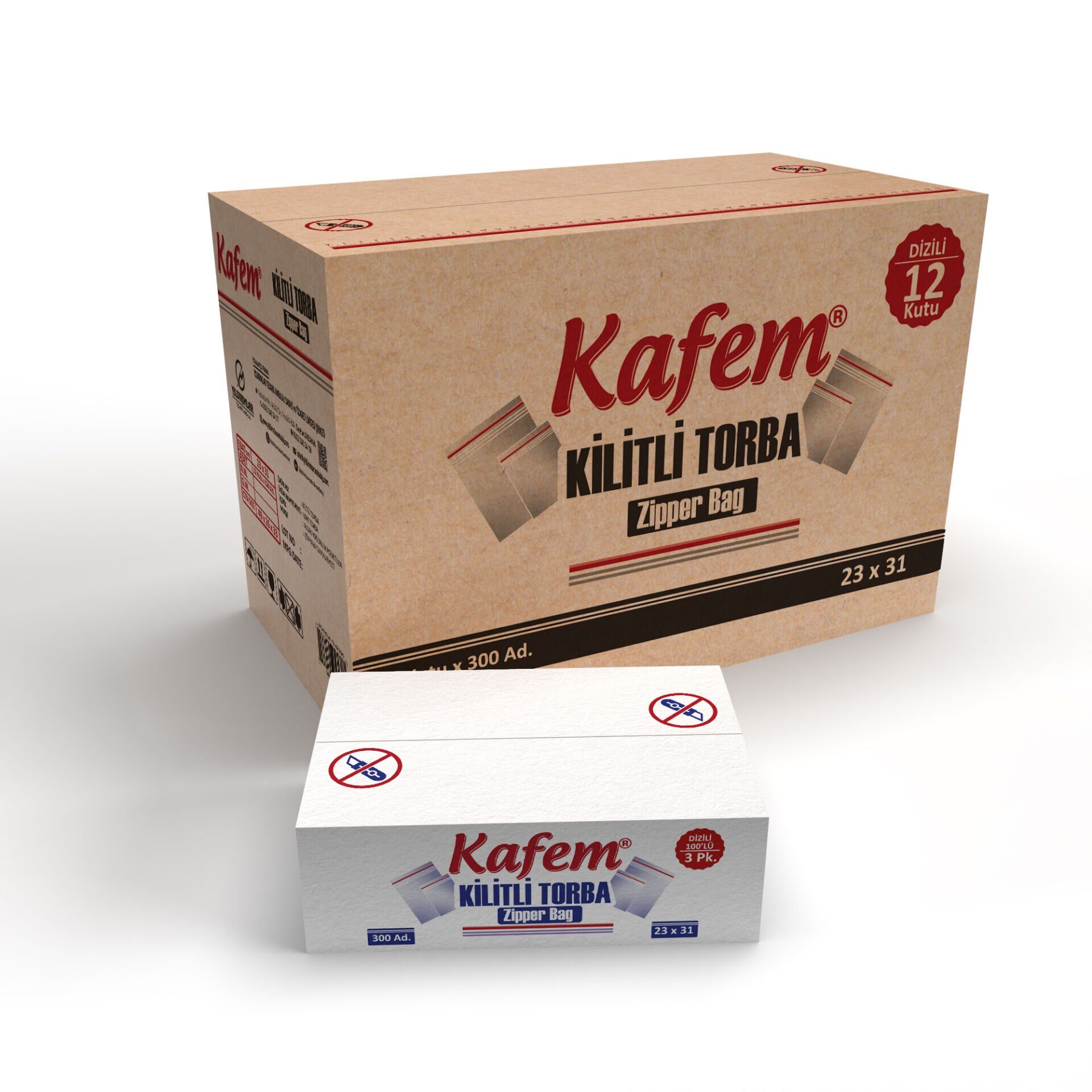 23 X 31 cm Kilitli Poşet / Naylon Torba  ( 3600 Adet ) Koli  -  Kafem