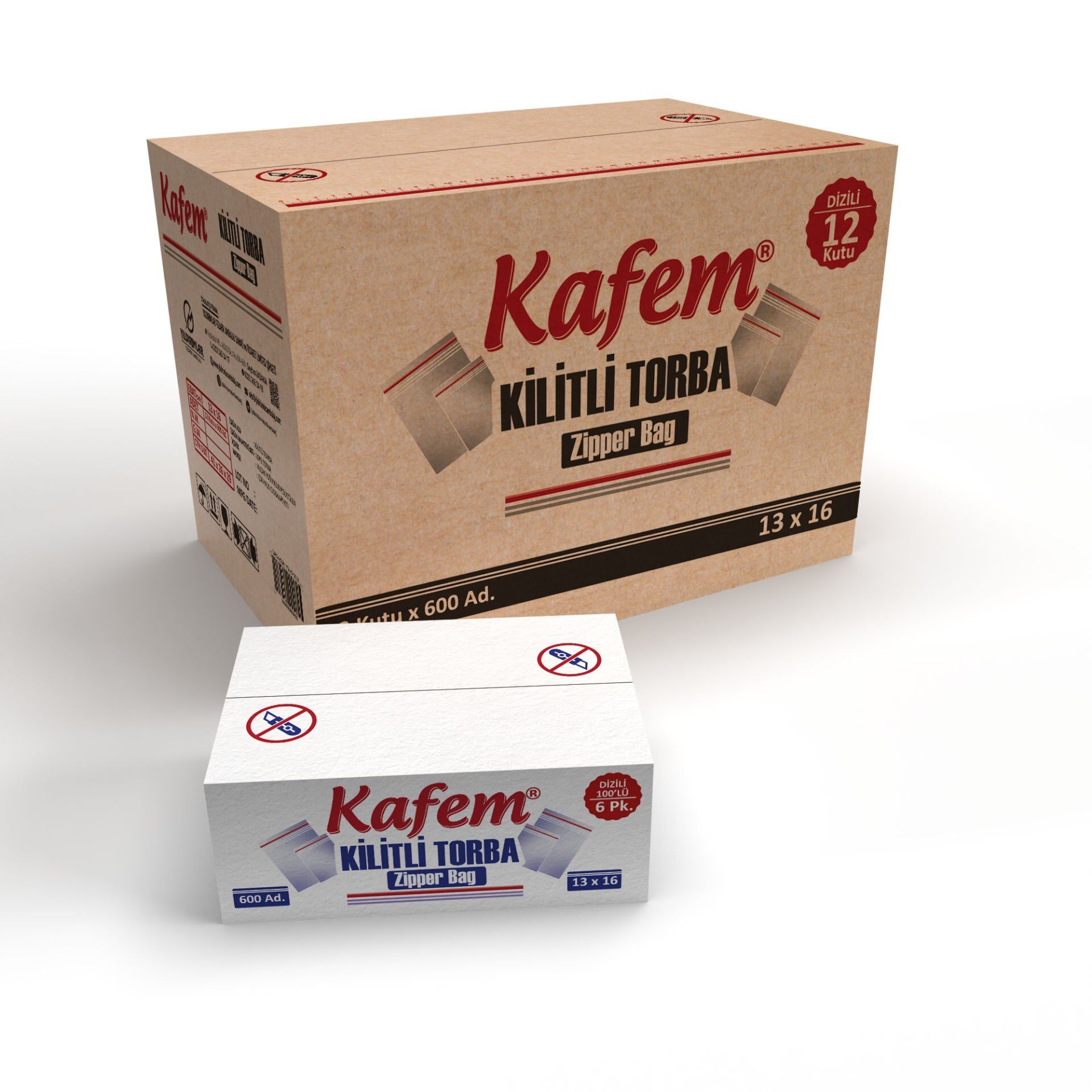 13 X 16 cm Kilitli Poşet / Naylon Torba  ( 7.200 Adet ) Koli  -  Kafem