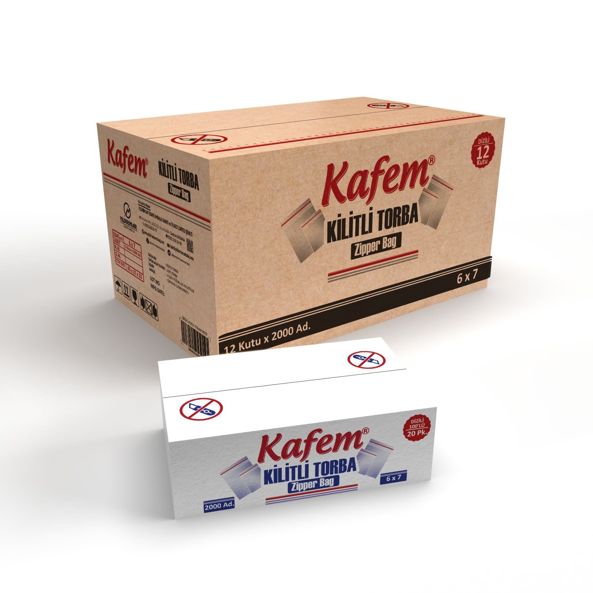 6 X 7 cm Kilitli Poşet / Naylon Torba (24.000 Adet ) Koli -  Kafem