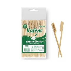 Kafem Yassı Çöp Şiş - Sunum Kürdanı 12 cm 50 Li x 200 Paket (Koli)