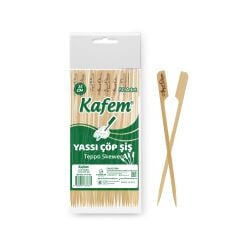 Kafem Yassı Çöp Şiş - Sunum Kürdanı 15 cm 50 Li x 200 Paket (Koli)