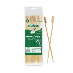 Kafem Yassı Çöp Şiş - Sunum Kürdanı 25 cm 50 Li x 100 Paket (Koli)