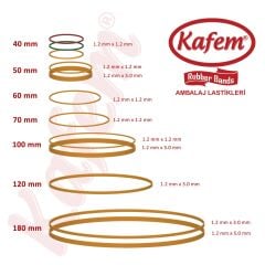 180 X 5 mm Kafem Ambalaj Lastiği  5 Paket X 1000 Gram