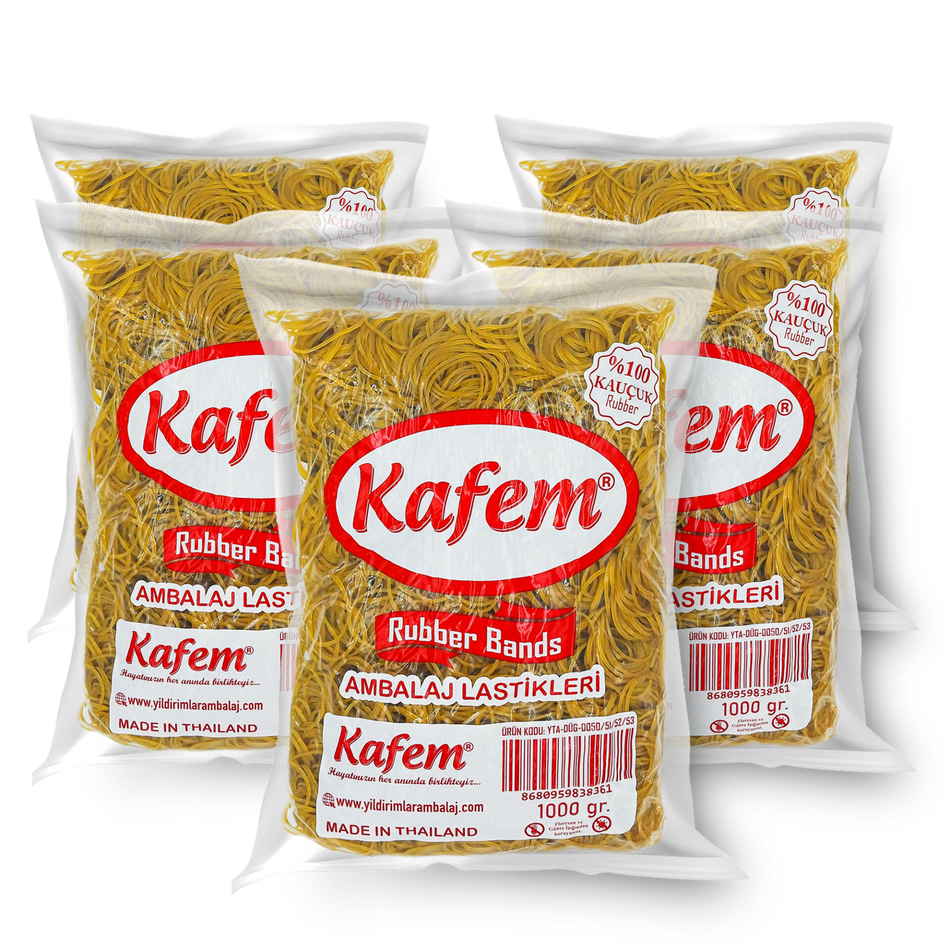 Kafem Ambalaj Lastiği 50 mm 5 Paket X 1000 Gram