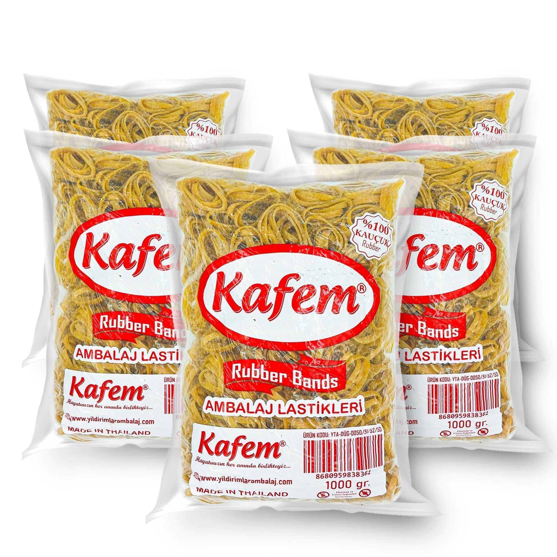 Kafem Ambalaj Lastiği 50 mm 5 Paket X 1000 Gram