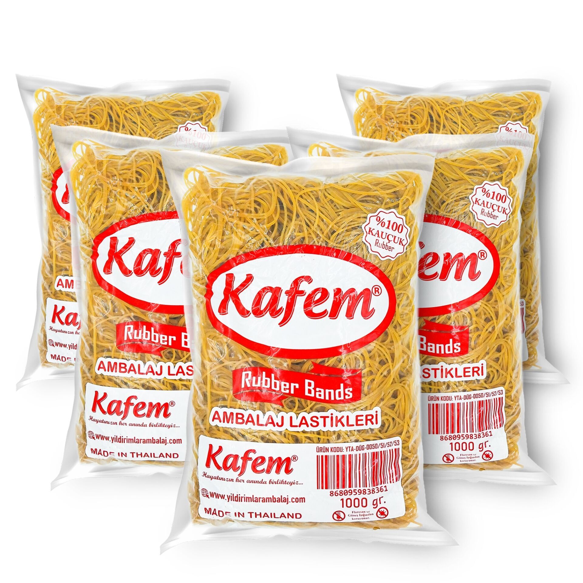 Kafem Ambalaj Lastiği 100 mm 5 Paket X 1000 Gram