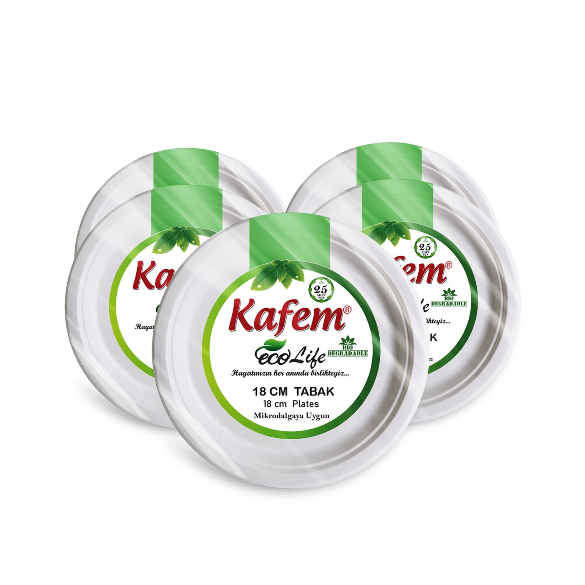Kafem Ekolojik Karton Tabak 18 cm 25 li X 5 Paket
