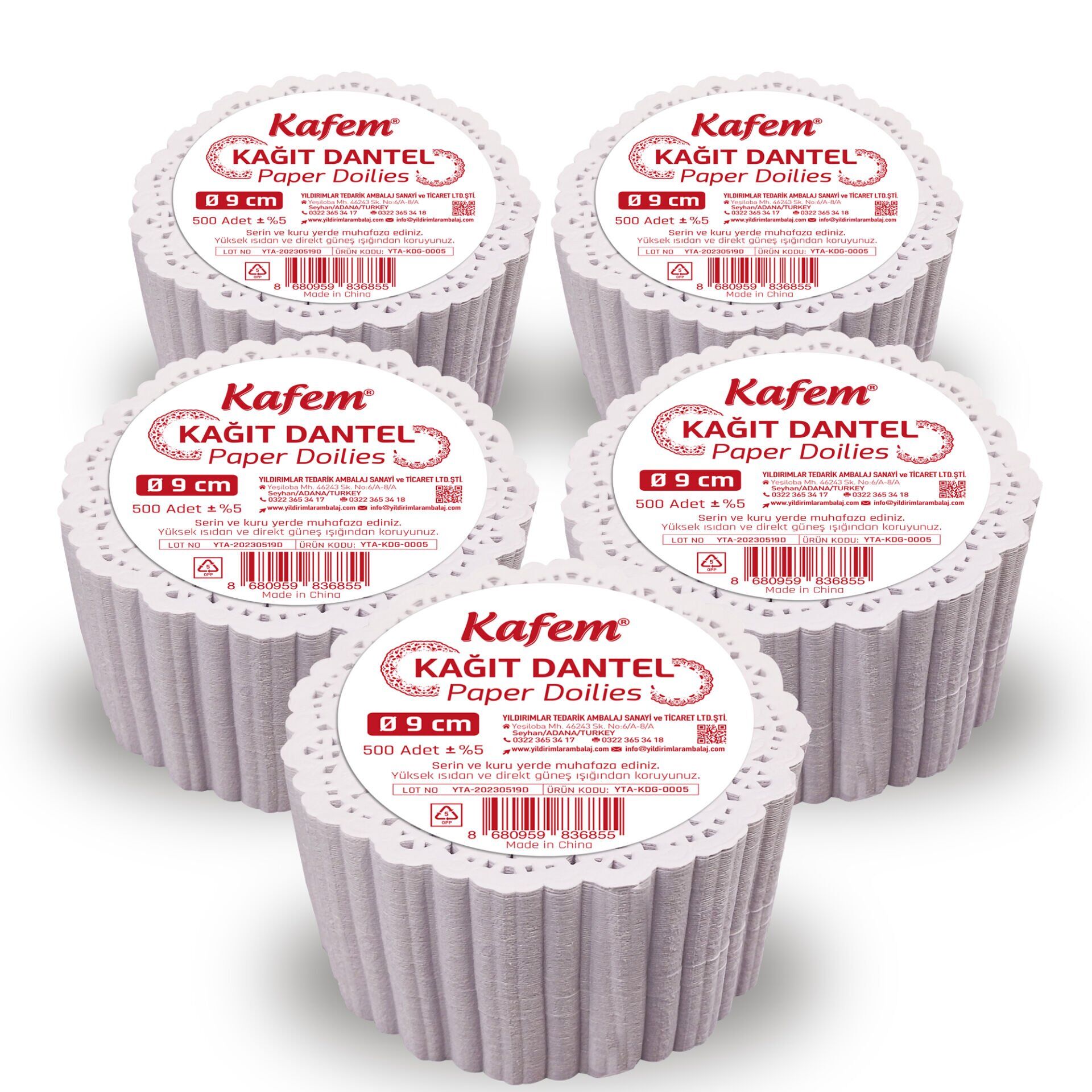 Kafem Dantel Kağıt 9 cm 500 Lü x 5 Paket