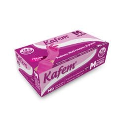 Kafem Pembe Nitril Eldiven Pudrasız (M) 100 Lü