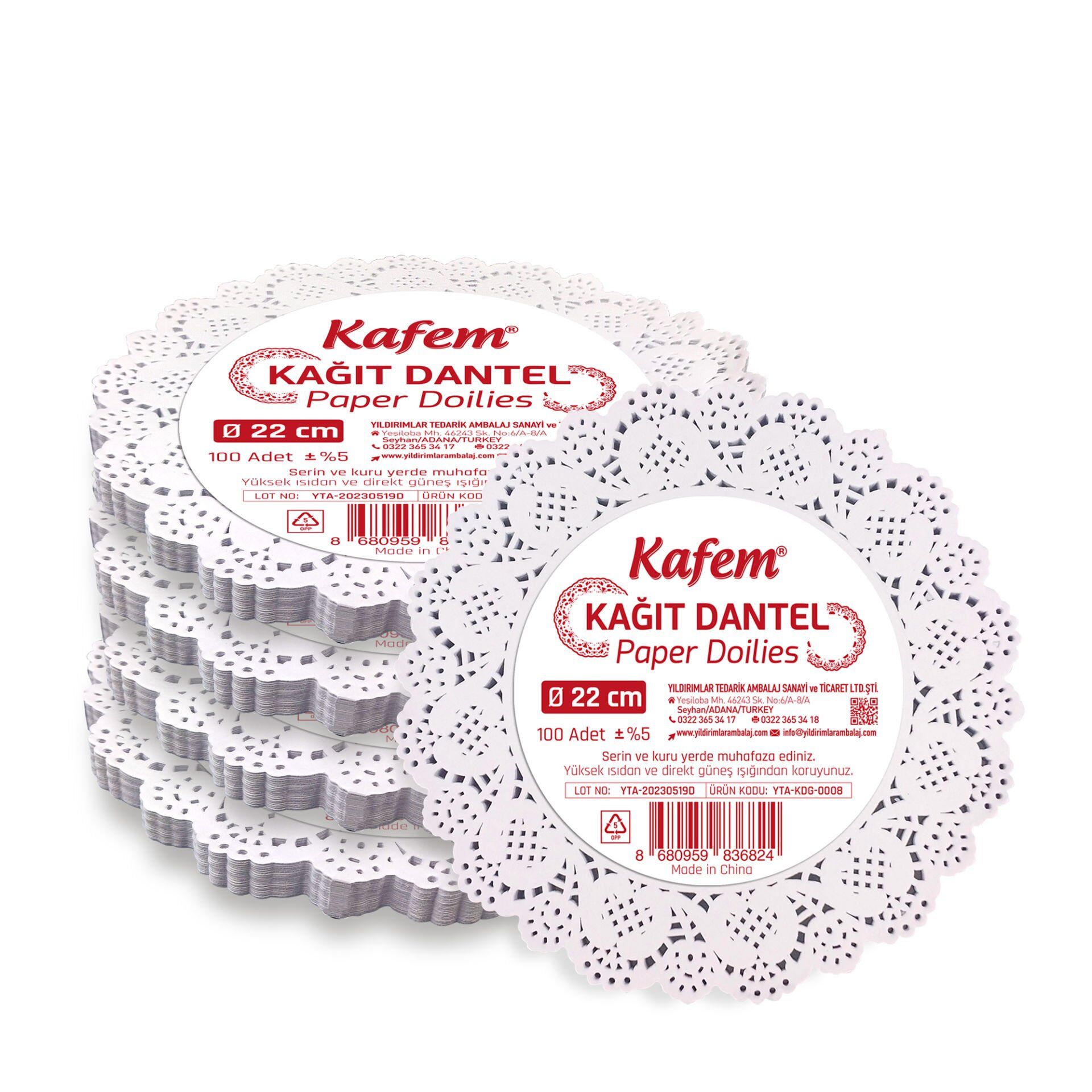 Kafem Dantel Kağıt 22 cm 100 Lü x 5 Paket