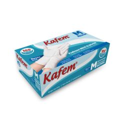 Kafem Beyaz Nitril Eldiven Pudrasız (M) 100 Lü X 5 Paket