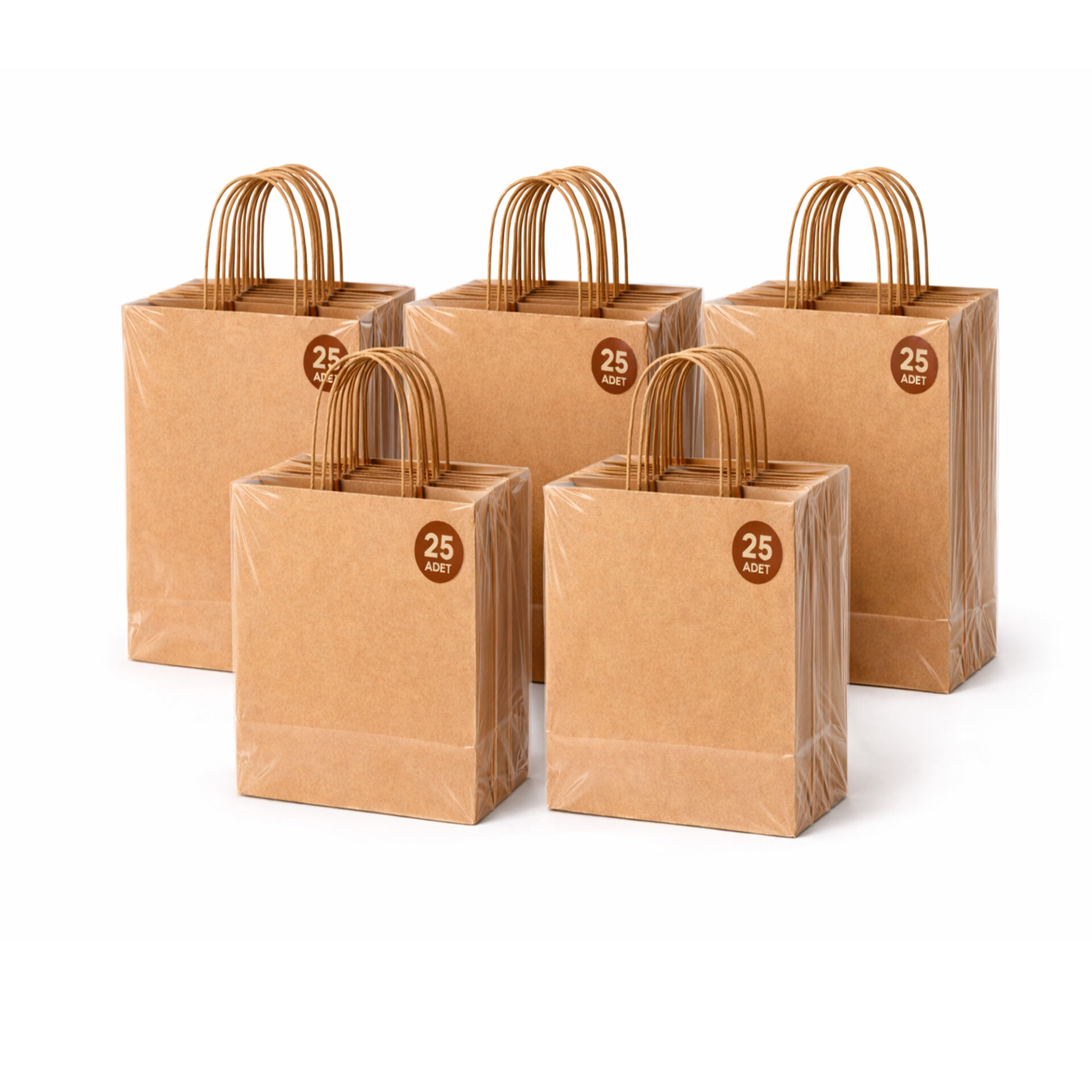 Kraft Çanta Kahverengi 25x31cm 25li x 5 Paket