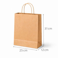 Kraft Çanta Kahverengi 25x31cm 25li x 5 Paket