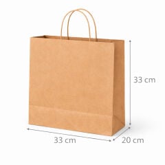 Kraft Çanta Kahverengi 33x33cm 25li