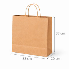 Kraft Çanta Kahverengi 33x33cm 25li x 10 Paket (Koli)