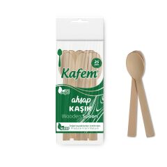 Kafem Ahşap Kaşık 25 Li X 100 Paket (Koli)