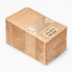 Pencereli Kraft Doypack 13x22,5 cm - 100'lü Kafem
