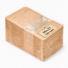 Kraft Pencereli Kilitli Doypack 16x27 cm 100 lü x 5 Paket