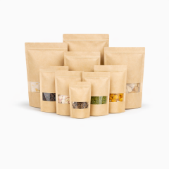 Kraft Pencereli Kilitli Doypack 20x30 cm 100 lü x 5 Paket