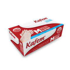 Kafem Beyaz Vinil Eldiveni Pudrasız (M) 100 Adet x 20 Paket (Koli)