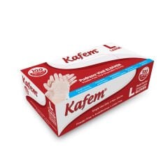 Kafem Beyaz Vinil Eldiveni Pudrasız (L) 100 Adet x 20 Paket (Koli)