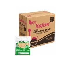 Kafem Ahşap Dondurma Kaşığı 50 Adet x 100 Paket (Koli)