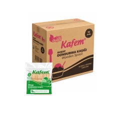 Kafem Ahşap Dondurma Kaşığı 50 Adet x 100 Paket (Koli)