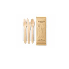 Ahşap Set Kaşık-Çatal-Peçete-Bıçak 50 Adet x 1 Paket
