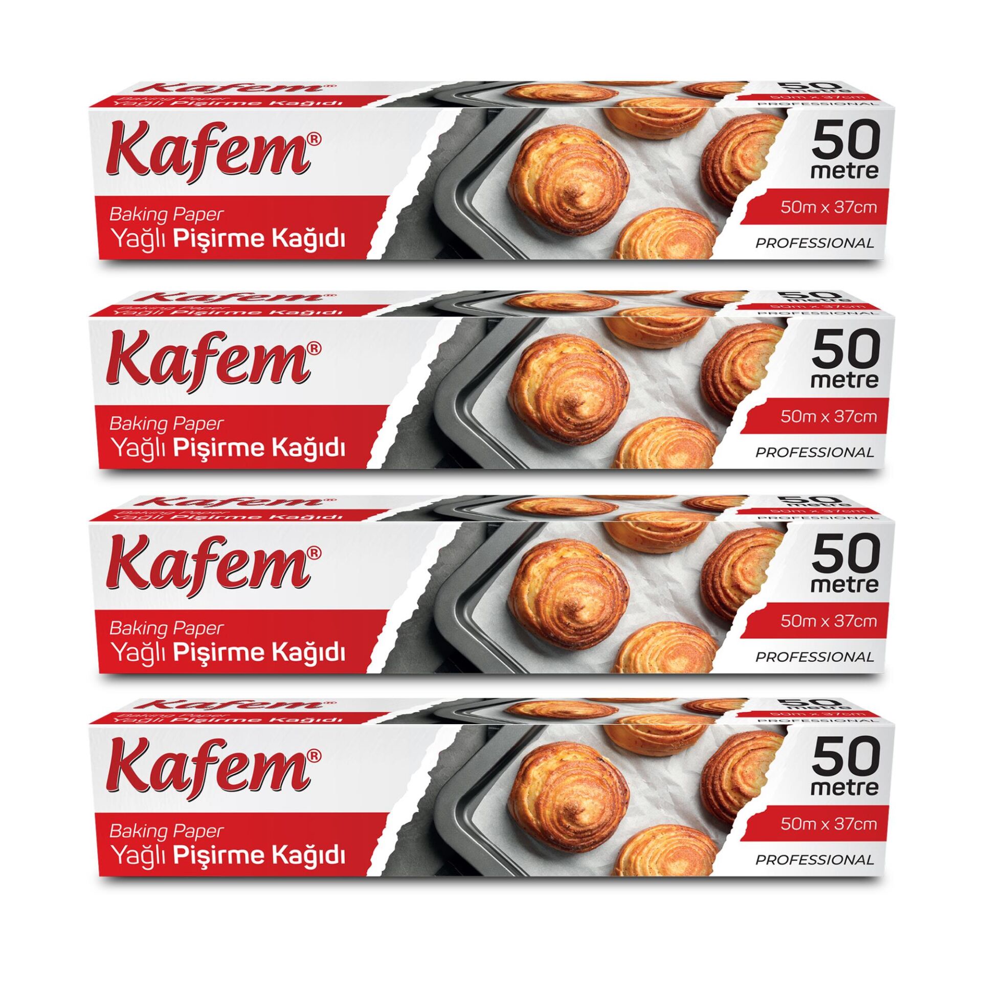 Kafem Yağlı Pişirme Kağıdı 37cm x 50m x 4 Paket