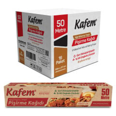Kafem Yağlı Pişirme Kağıdı Doğal 37cm x 50m x 16 Adet (Koli)